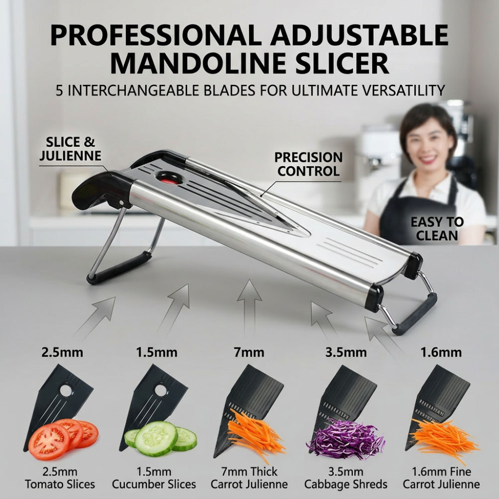 Mandoline Slicer Guard - Affettatrice Mandolina in Acciaio Inossidabile Regolabile