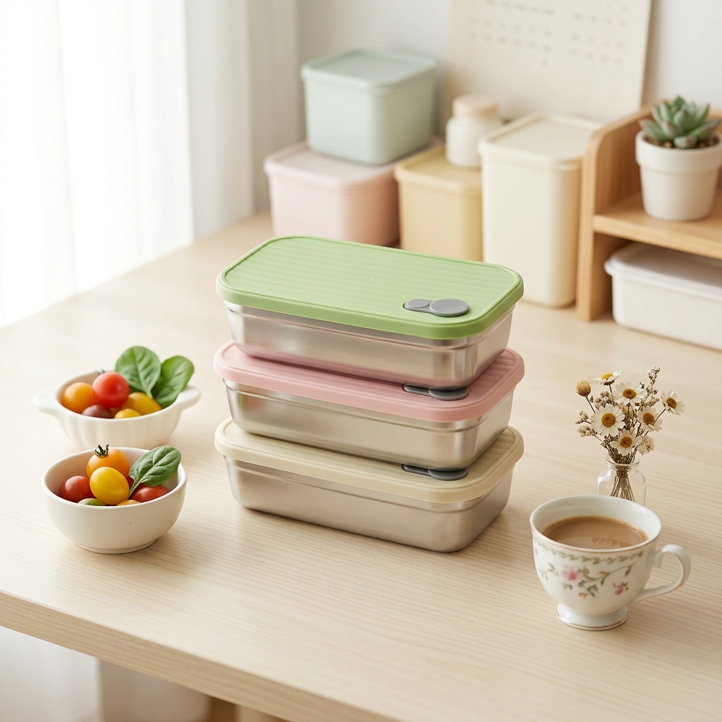 Meal Prep Lunch Boxes - Contenitore per Pranzo in Acciaio Inox,