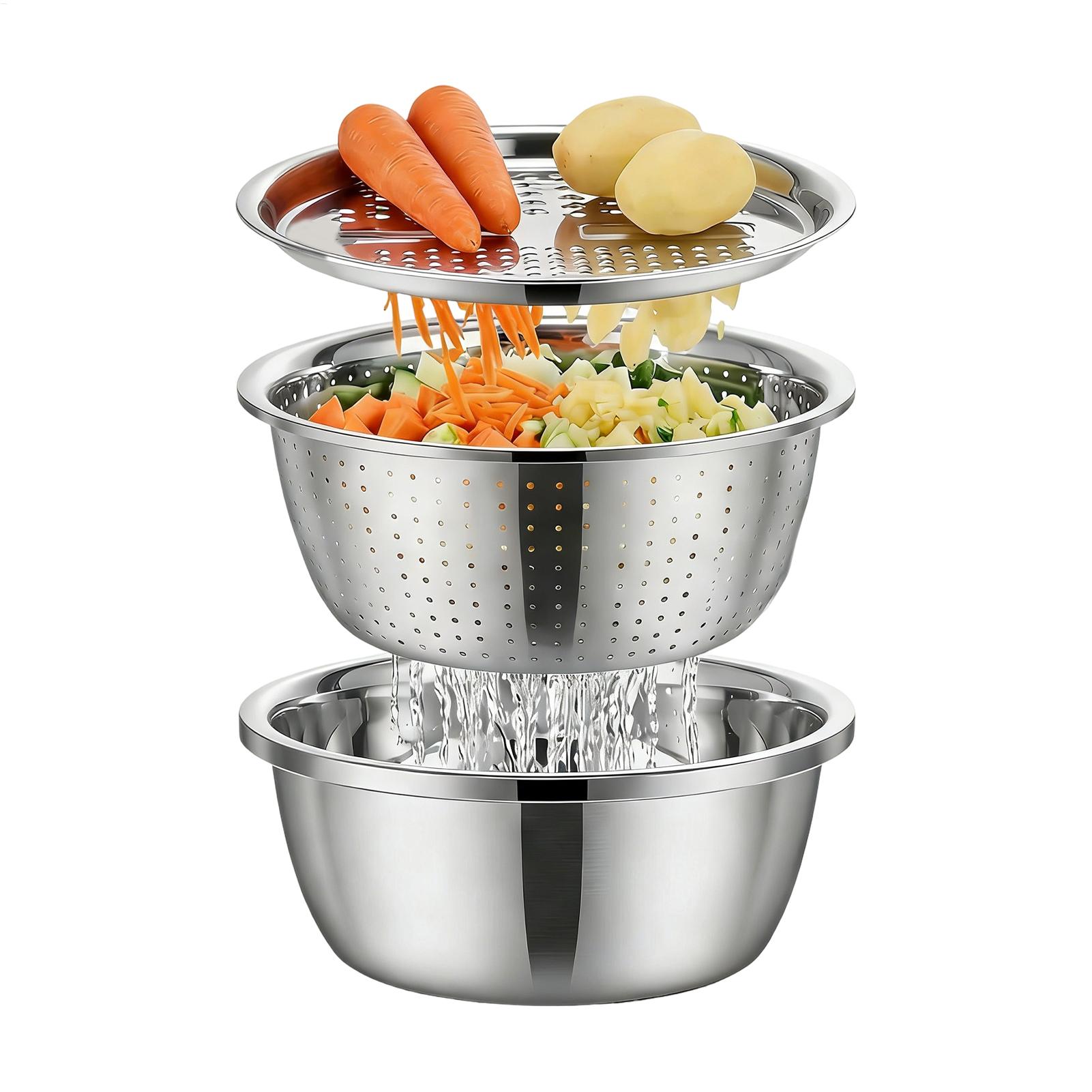 Meal Prep With Rice - Cestello Scolapasta in Acciaio Inox 26cm,