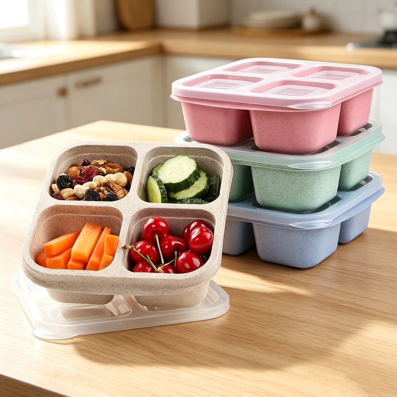 Meal Prep Lunch Boxes - Contenitore per Pranzo Premium in Paglia
