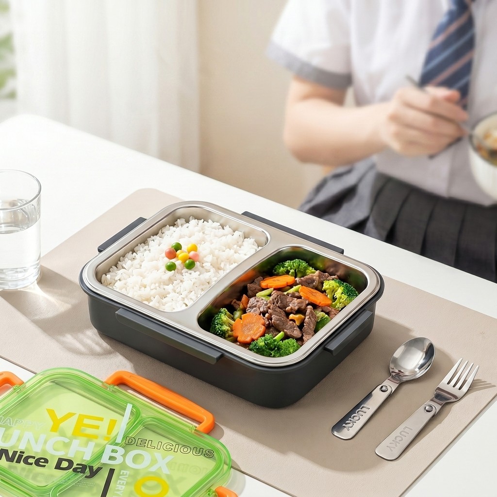 Meal Prep Lunch Boxes - Contenitore per Pranzo in Acciaio Inox